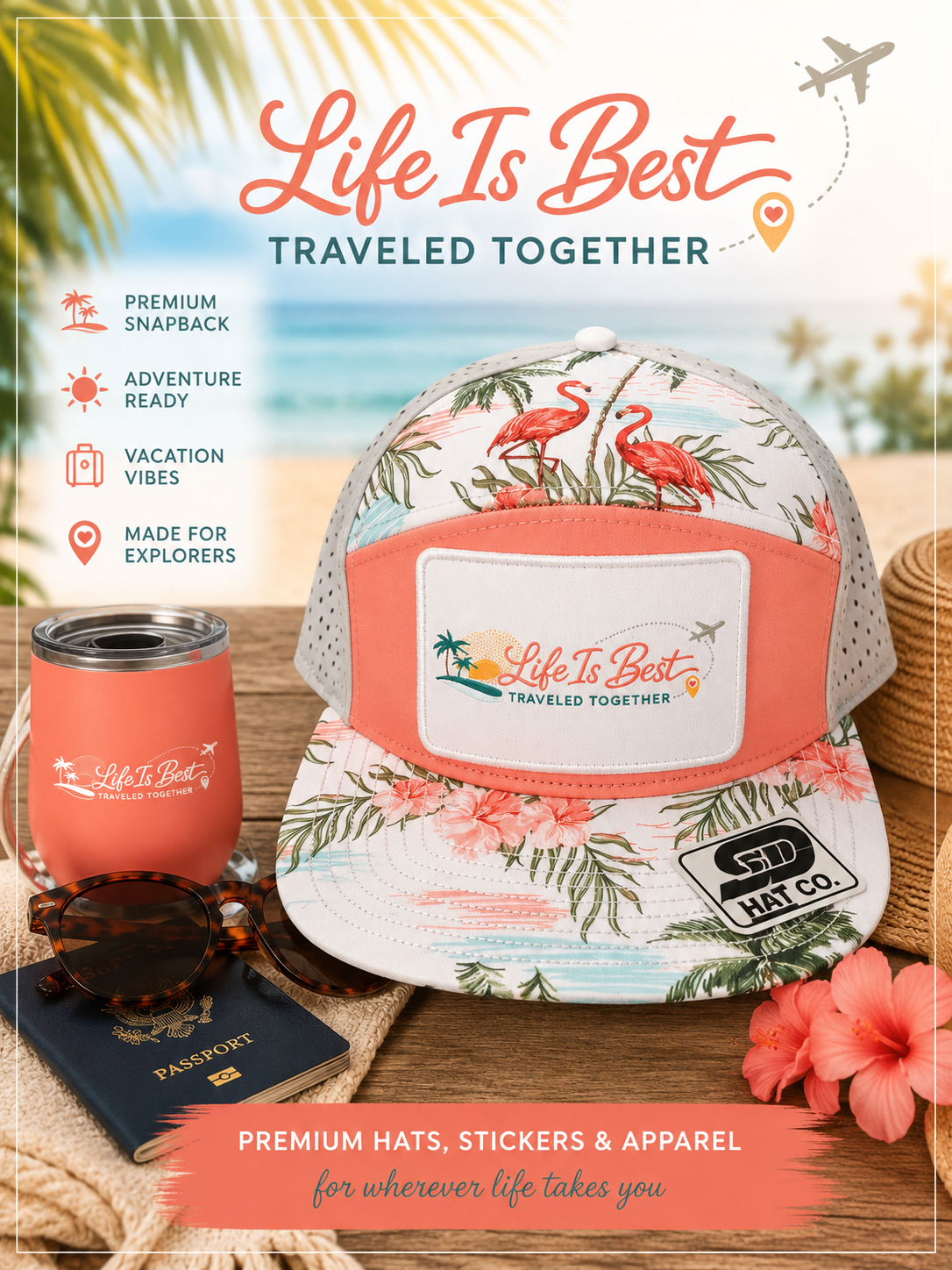 Coral Flamingo SnapBack
