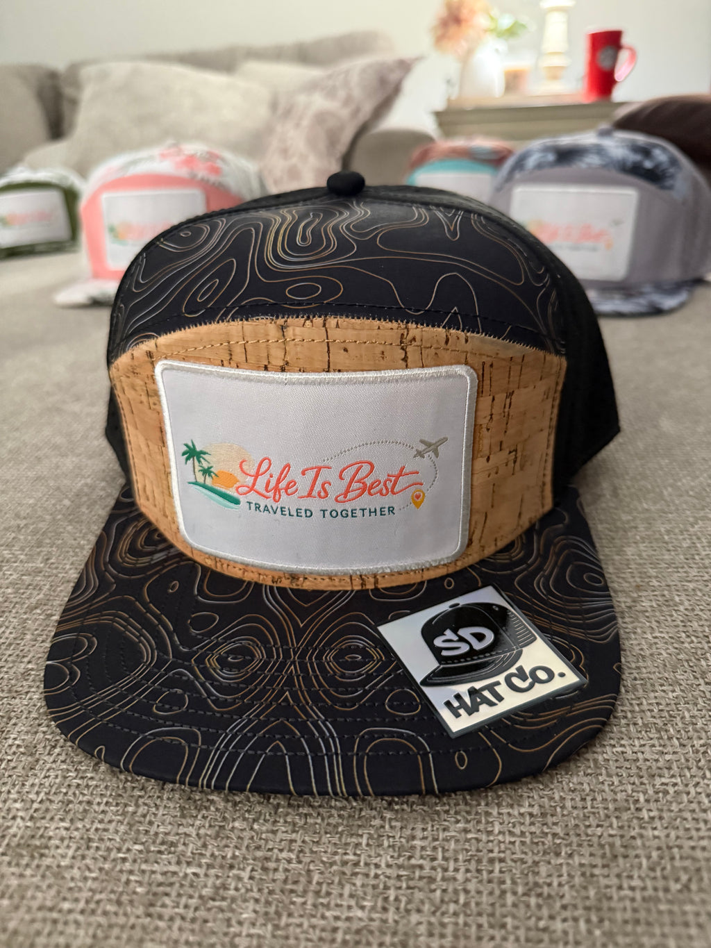 Geometric Cork Black SnapBack