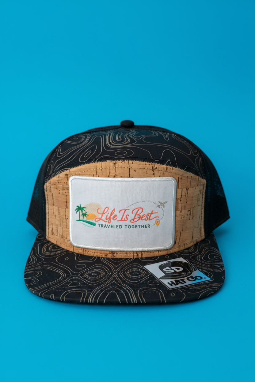 Geometric Cork Black SnapBack