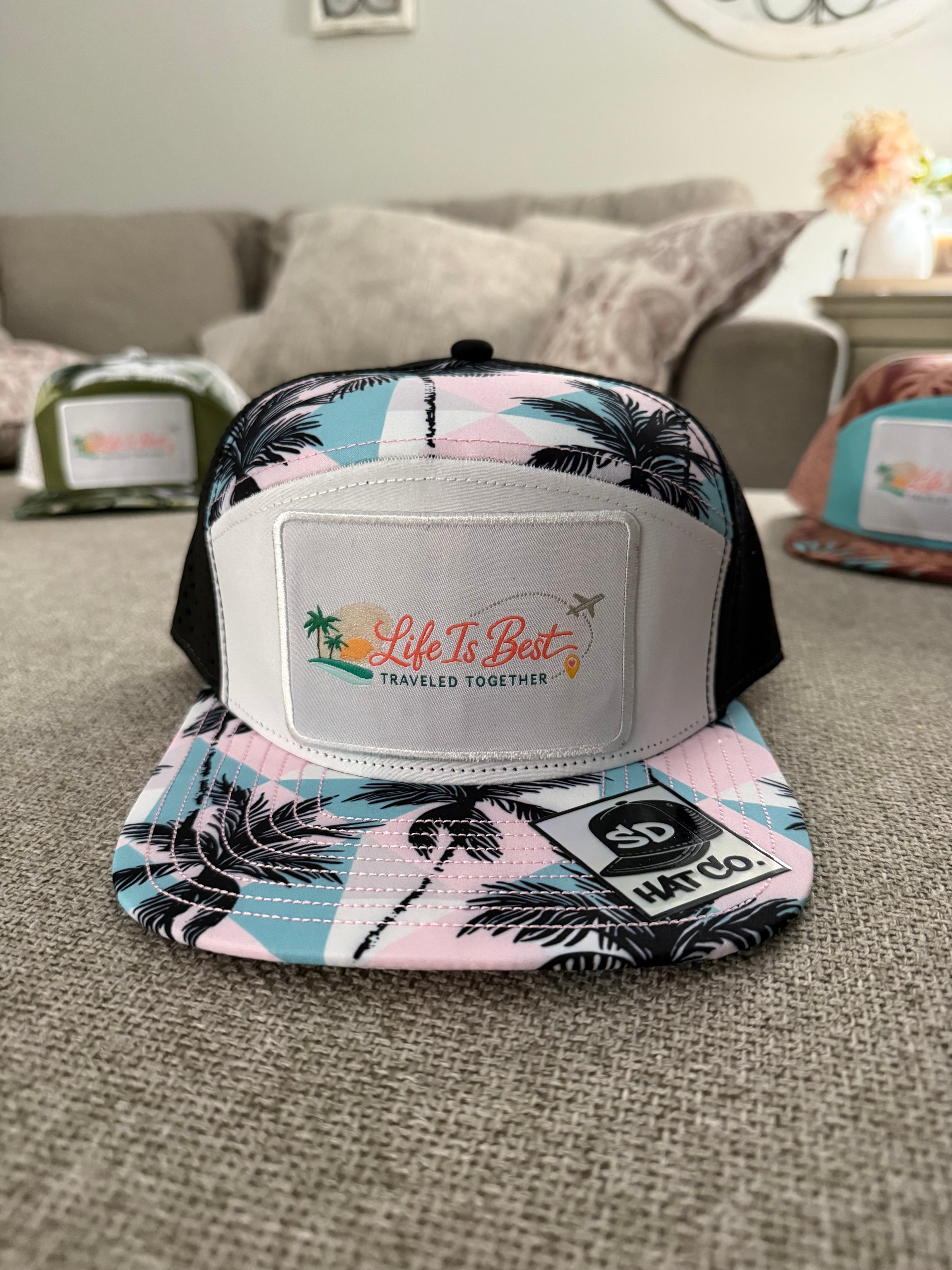 Pink & Turquoise Palm Tree SnapBack