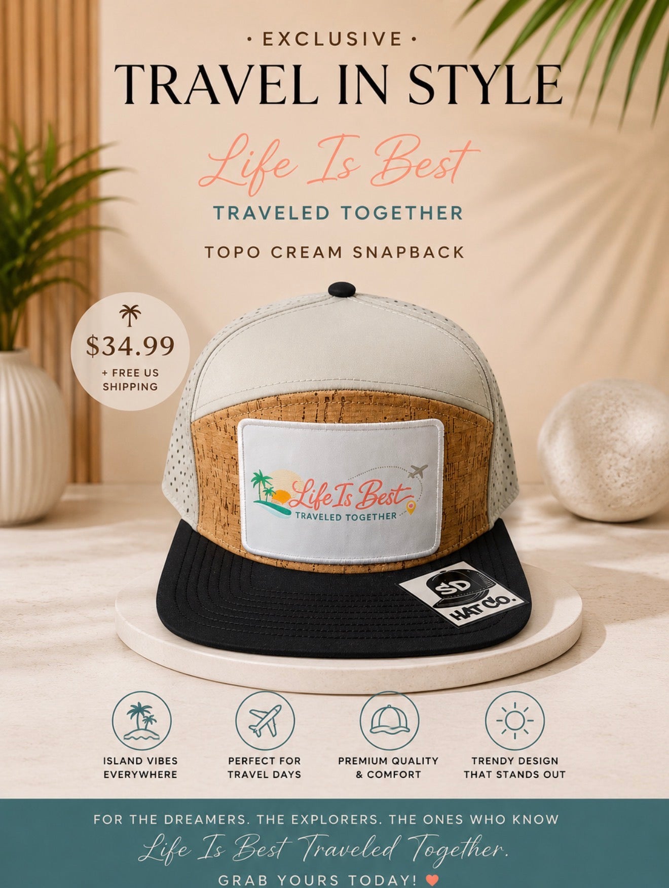 Grey Cork SnapBack